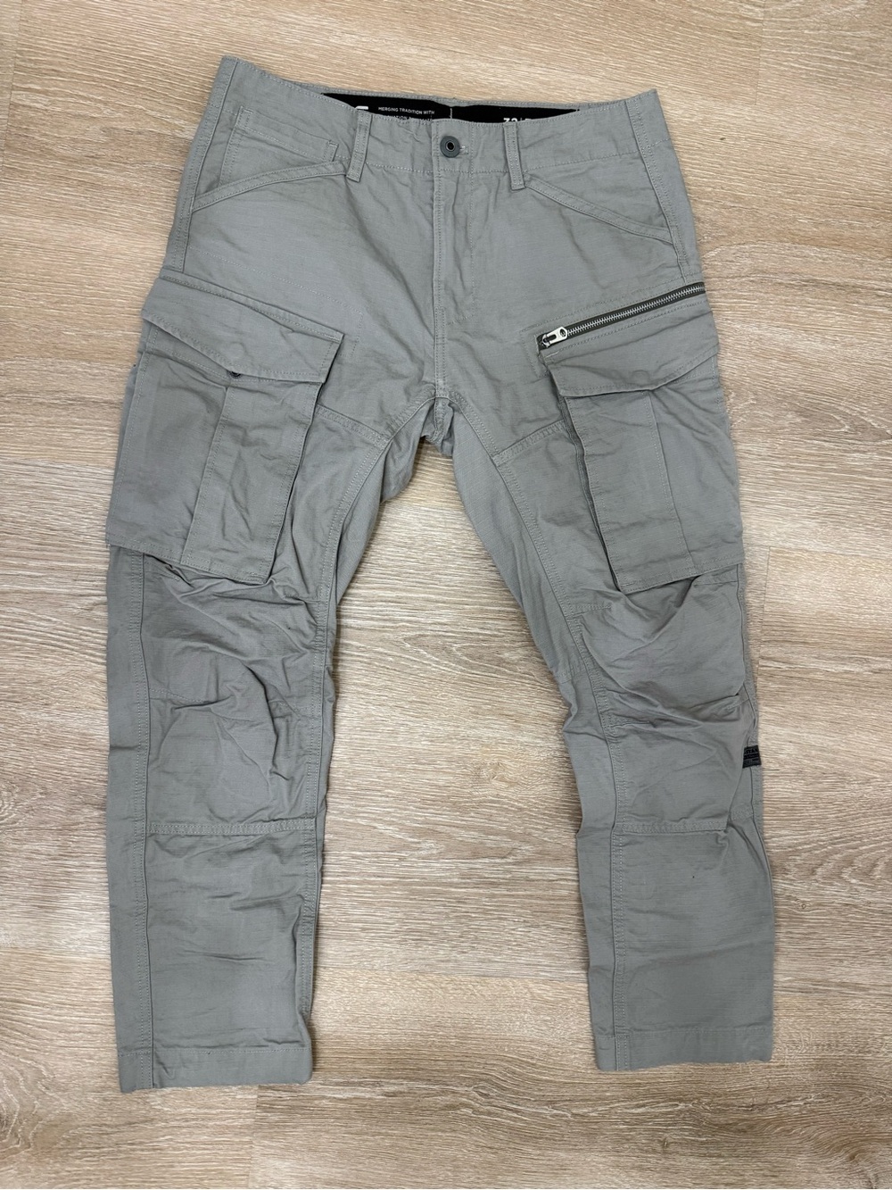 G-Star RAW Elephant Skin Gray Rovic Zip 3D Regular Tapered Hammer Pants 32x30